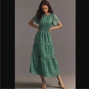 Anthropologie Somerset Jacquard Maxi Dress